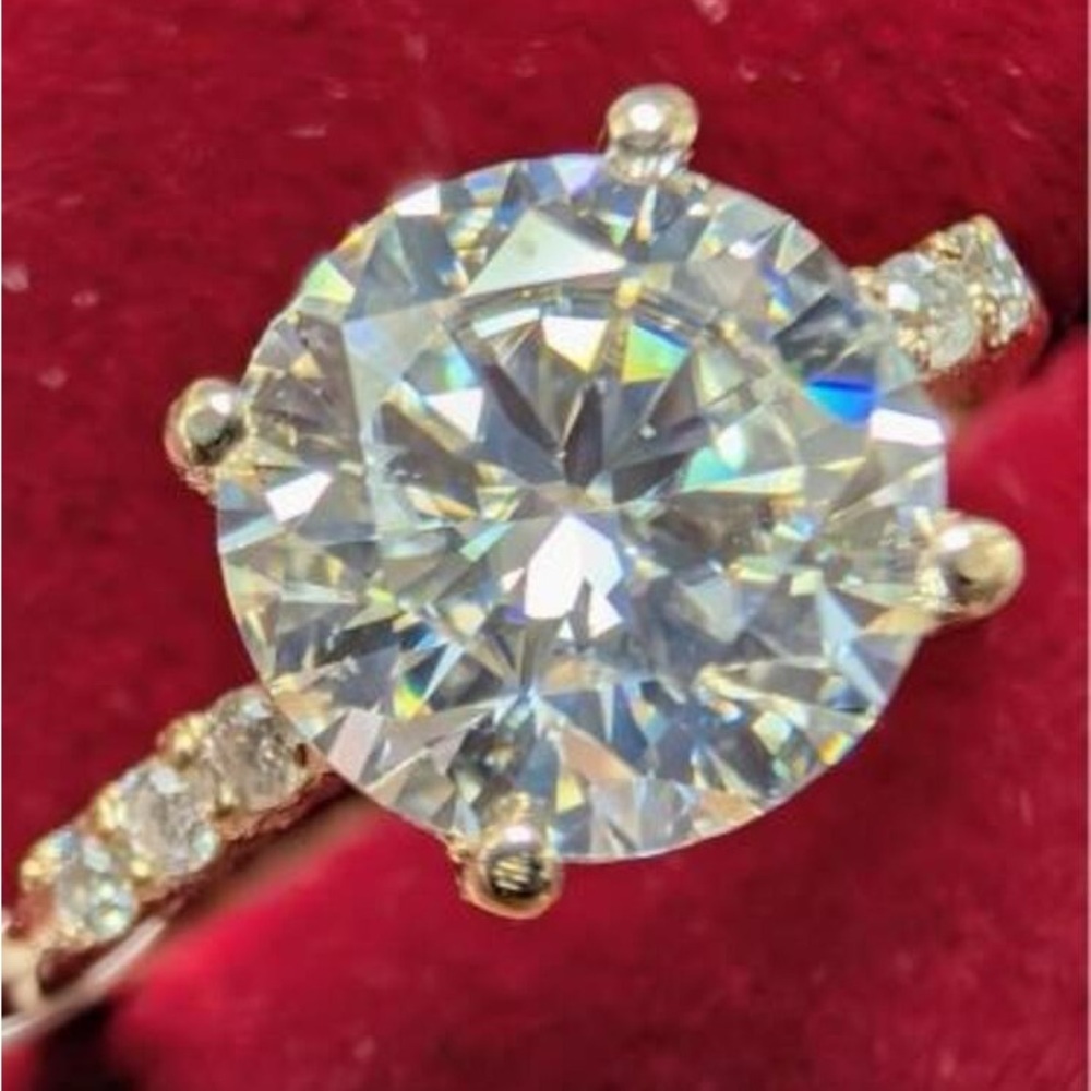 10K Genuine Yellow Gold & 1.31 Carat Moissanite ring | size 5.75